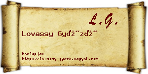 Lovassy Győző névjegykártya